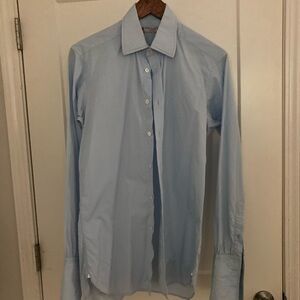 Turnbull & Asser Sea Island Quality Cotton Shirt light blue 15 French cuffs